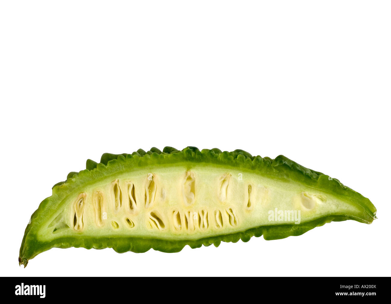 Bitter Melone (Momordica Charantia) halb Stockfoto