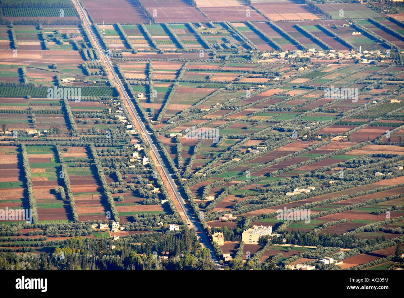 Blick von oben auf die Kulturlandschaft rund um TAZARKOUNT Marokko Stockfoto