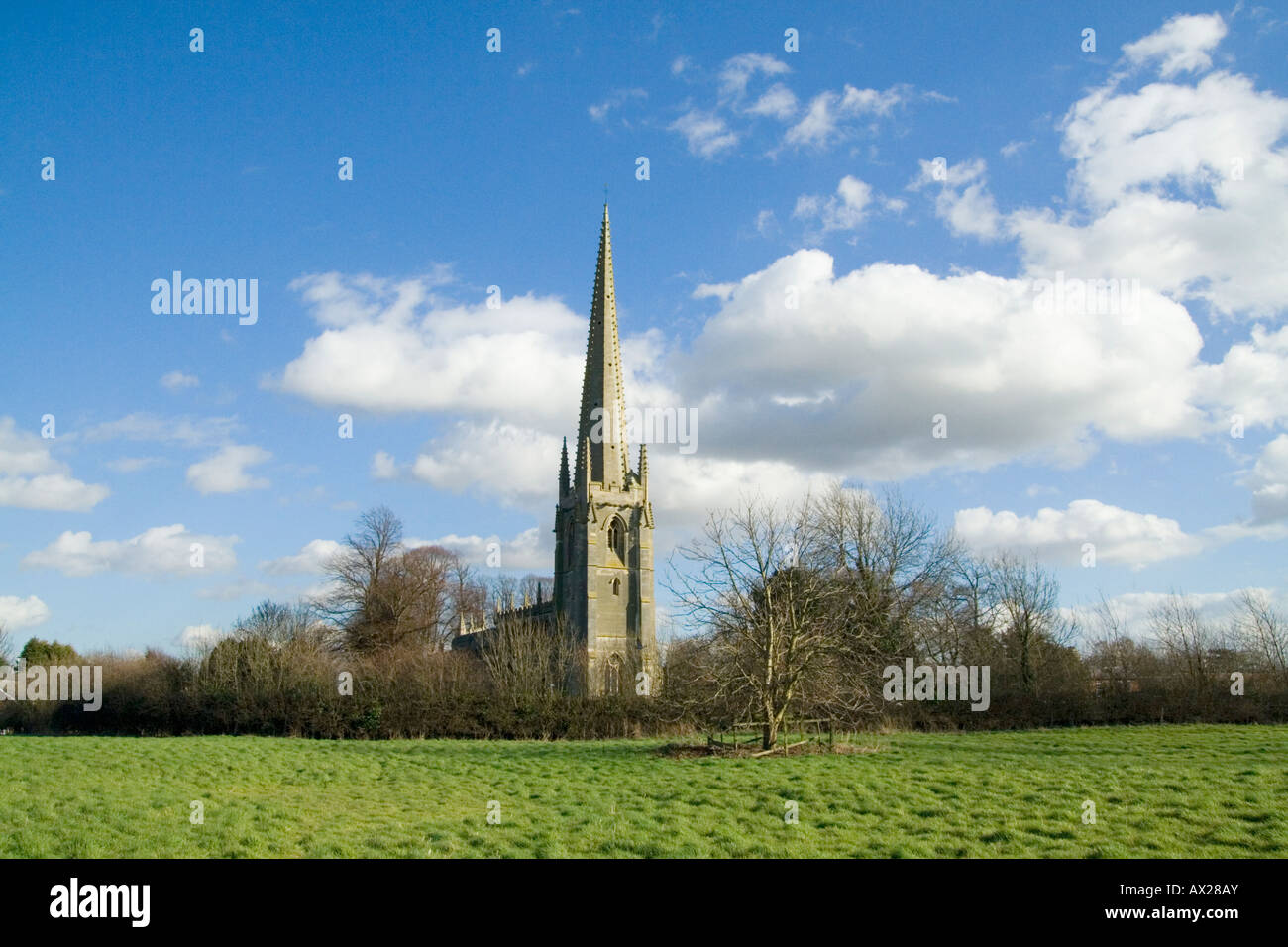 Kirche, Brent Broughton Lincolnshire, St. Helen's Church, Anglikaner, England, Grade I, denkmalgeschütztes Gebäude, Church Walk, Victorian, Architektin GF Bodley, Stockfoto