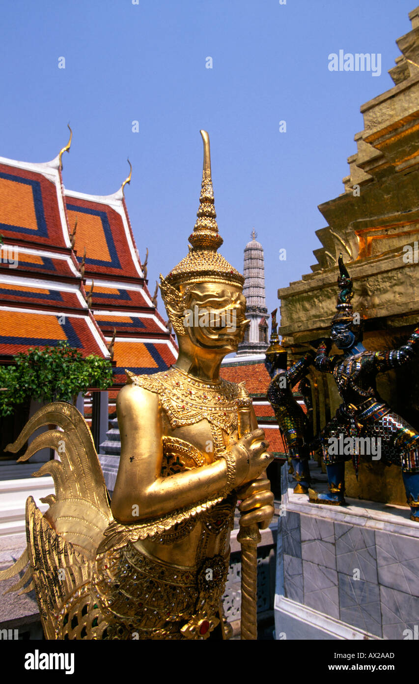 Süd-Ost-Asien Thailand Bangkok Grand Palace Wat Pra Keo Decrorative stauary Stockfoto