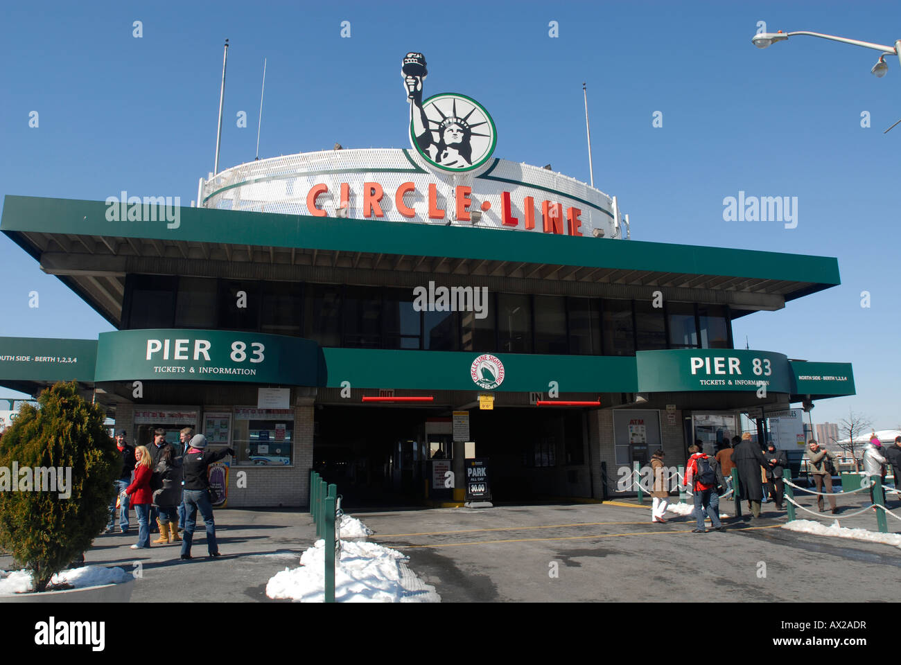 Der Circle Line Pier an der West 42nd Street Stockfoto