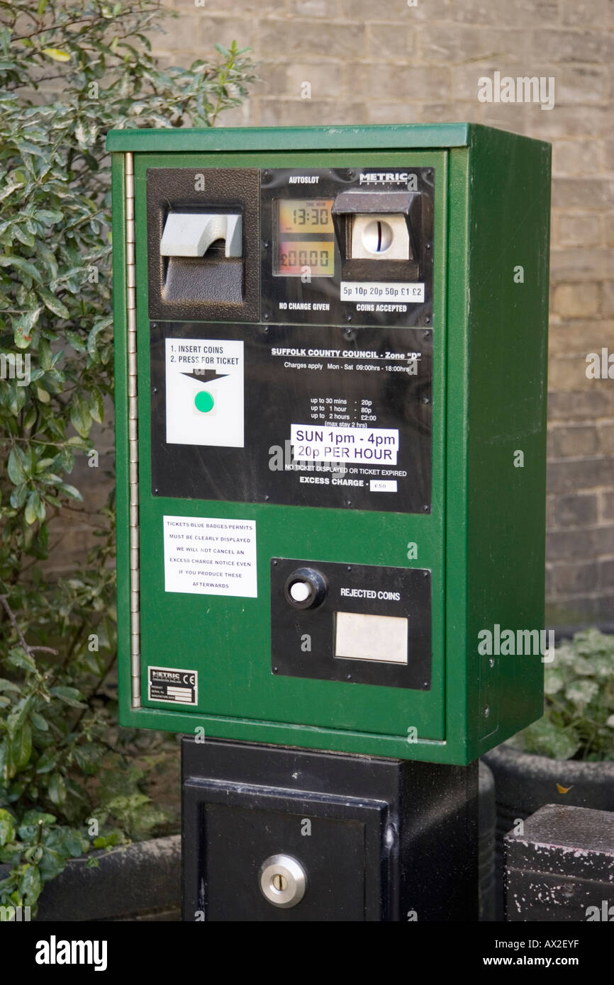 Parkplatz-Ticket-Automaten in UK Stockfoto