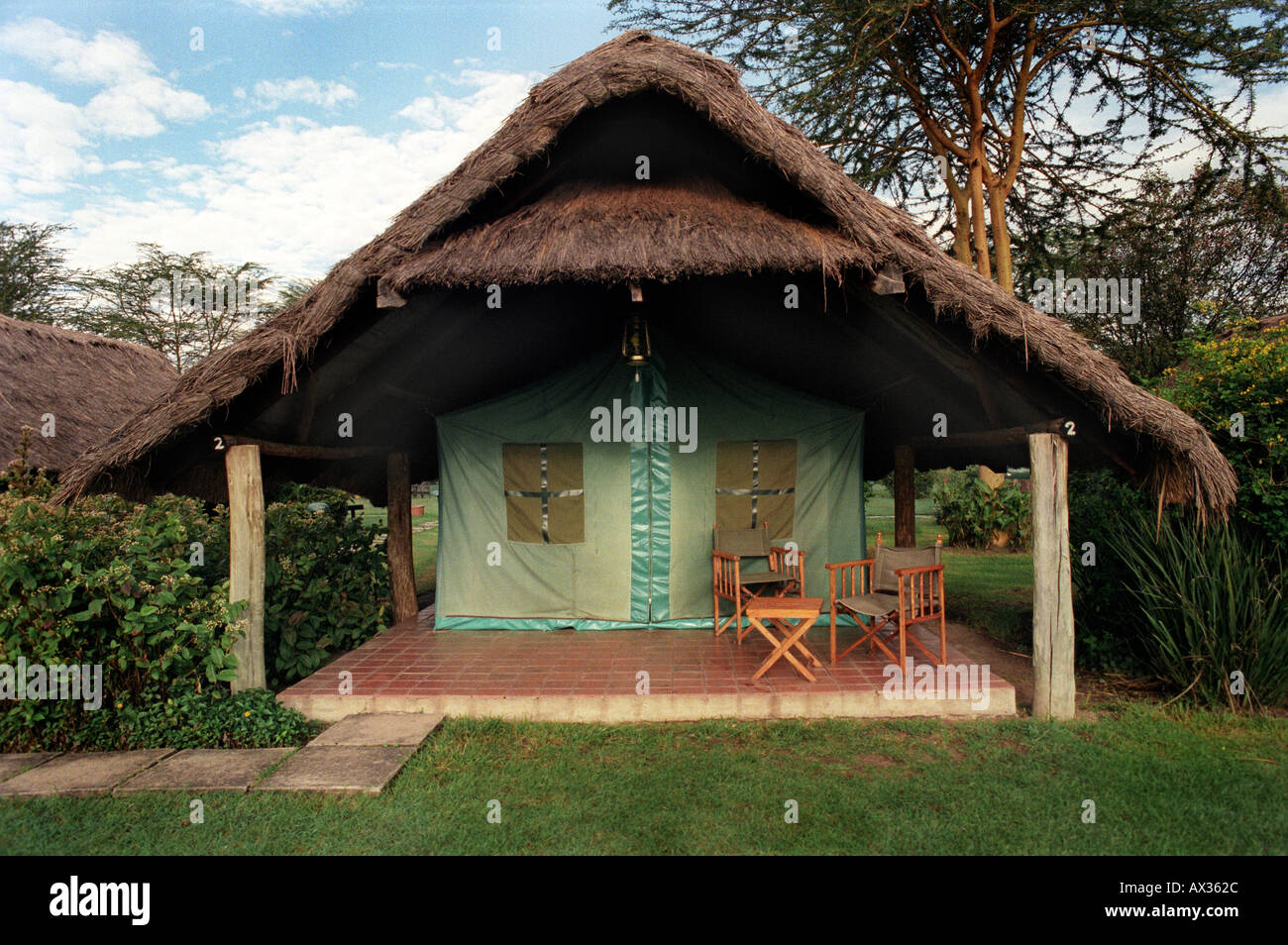 Safari Kenia Lodge Bungalow Hotel reisen Stockfoto