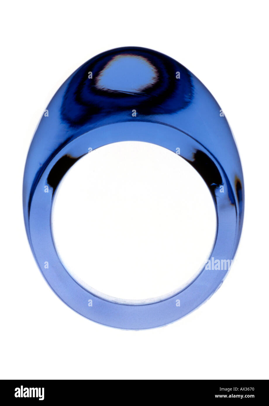 blaues Glas Ring silo Stockfoto