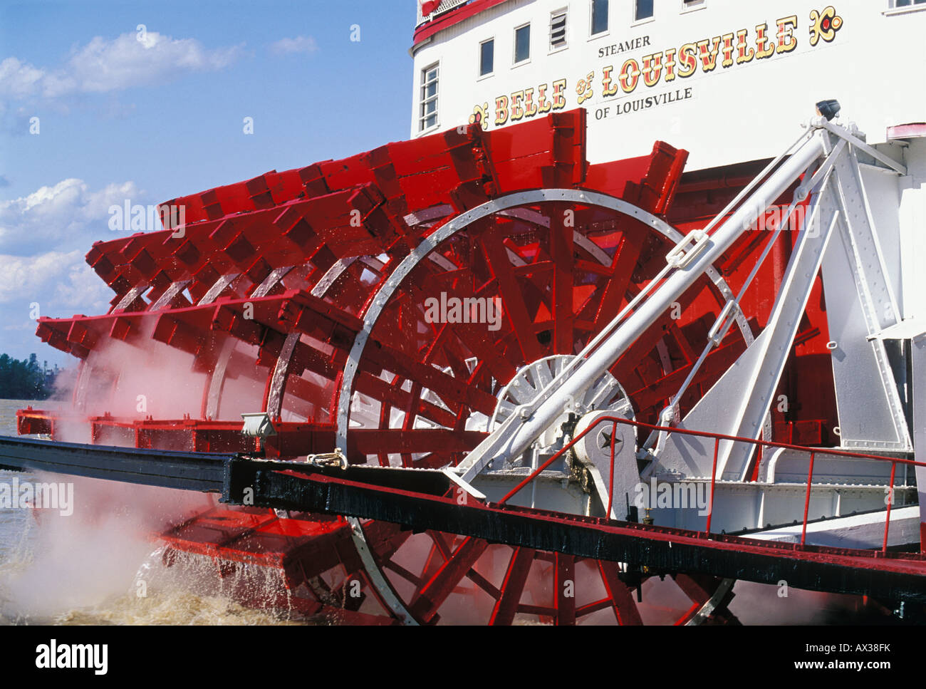 Schaufelrad des Steamboat Belle of Louisville Louisville Kentucky Stockfoto