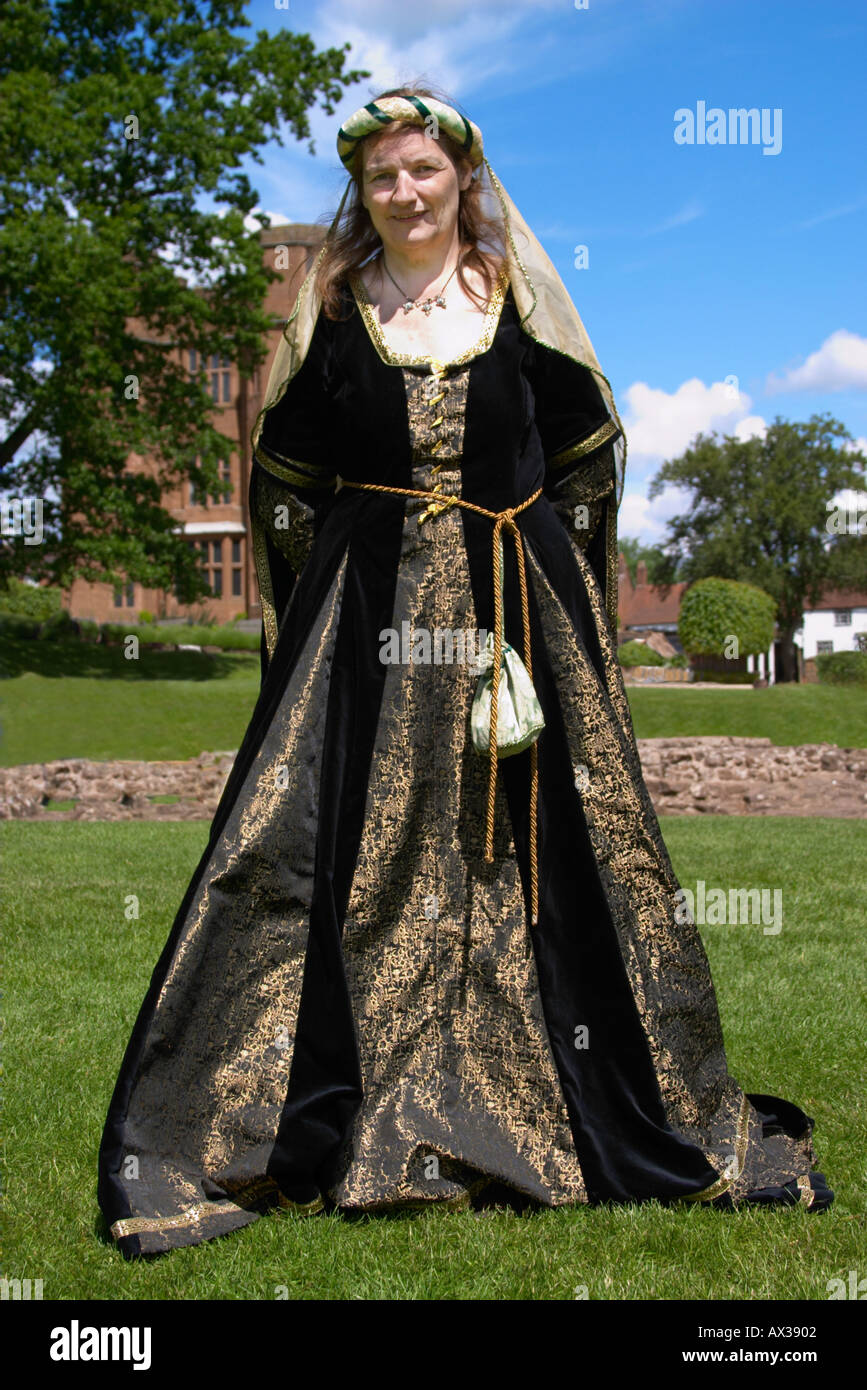 Plantagenets mittelalterliche Gesellschaft Kenilworth Castle England Hofdame Stockfoto