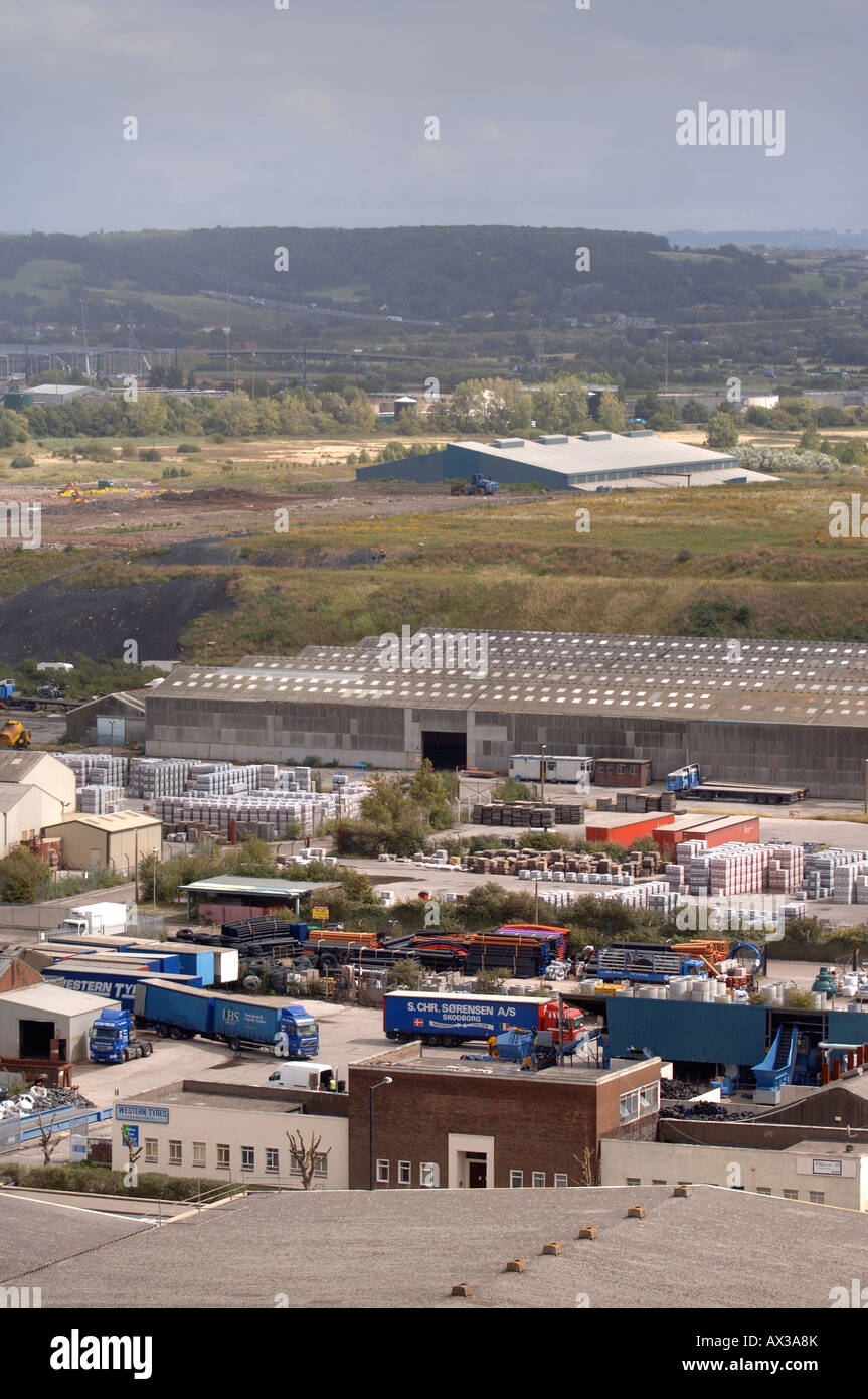 EIN GEWERBEGEBIET IN DER NÄHE VON AVONMOUTH DOCKS BRISTOL UK Stockfoto