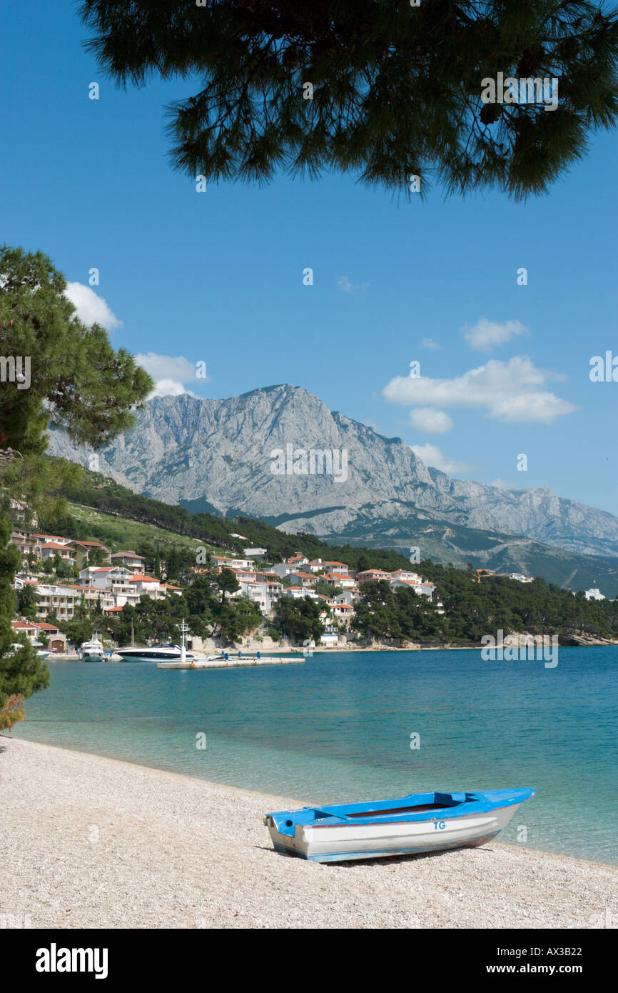 Strand in Brela, Makarska Riviera, Dalmatien, Kroatien Stockfoto