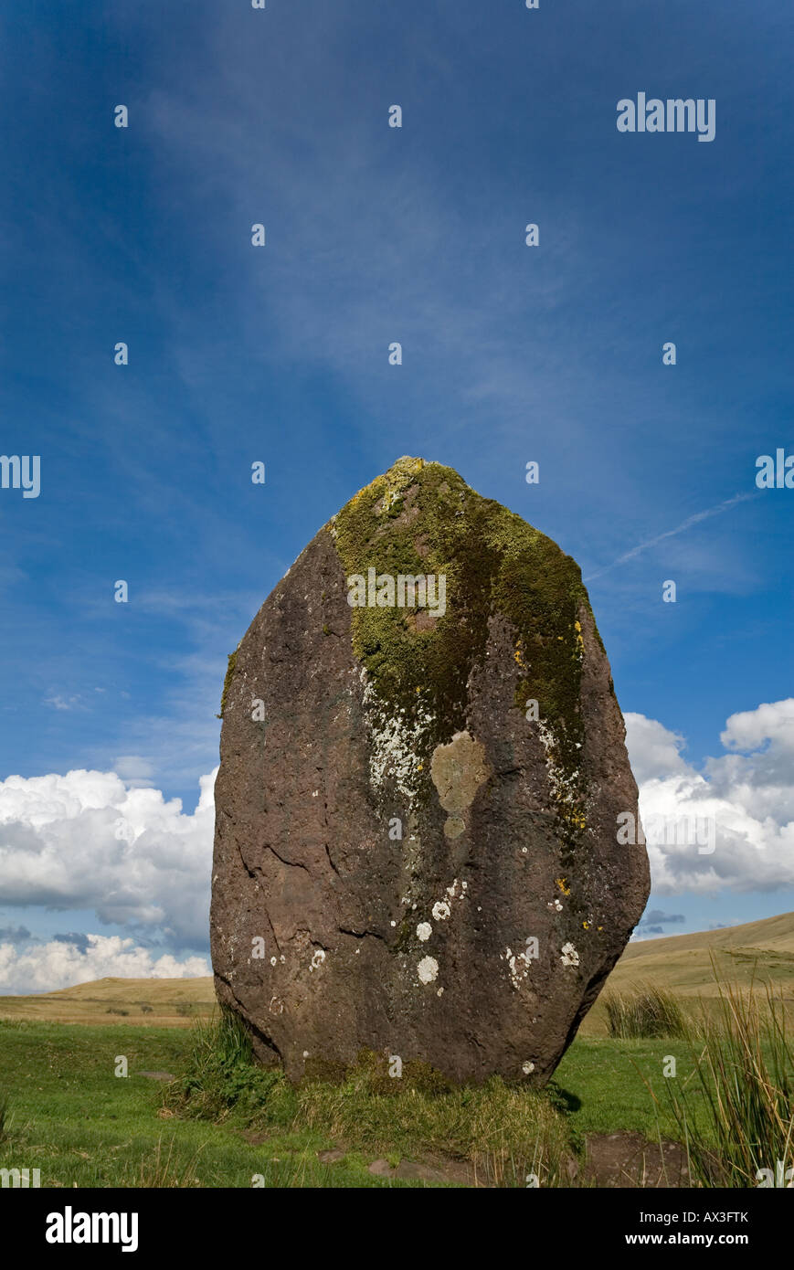 Maen Llia Menhir in der Nähe von Ystradfellte Powys Stockfoto