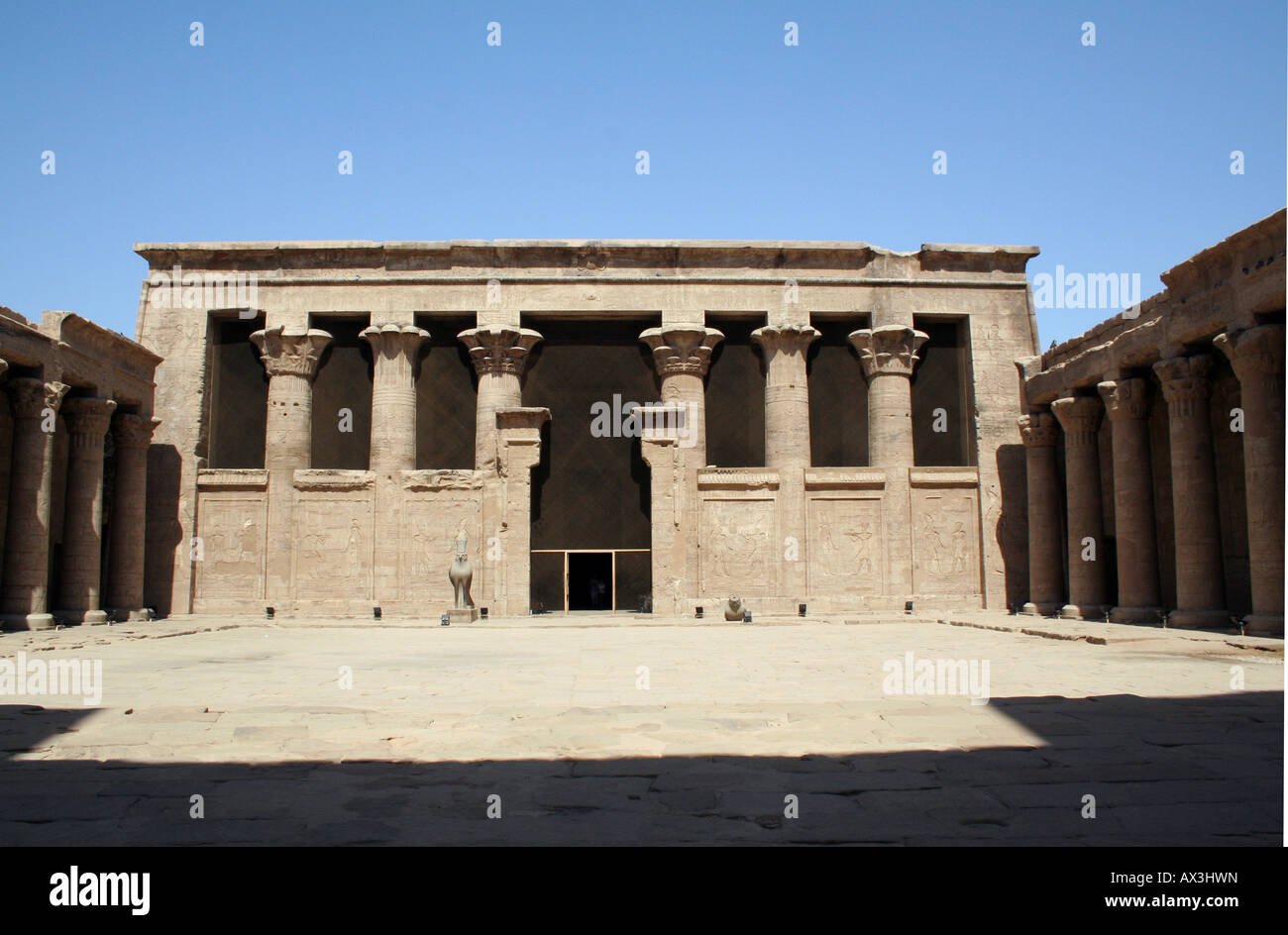 Edfu Tempel des Horus - Tempels Zentrum [Edfu, Ägypten, arabische Staaten, Afrika]. Stockfoto