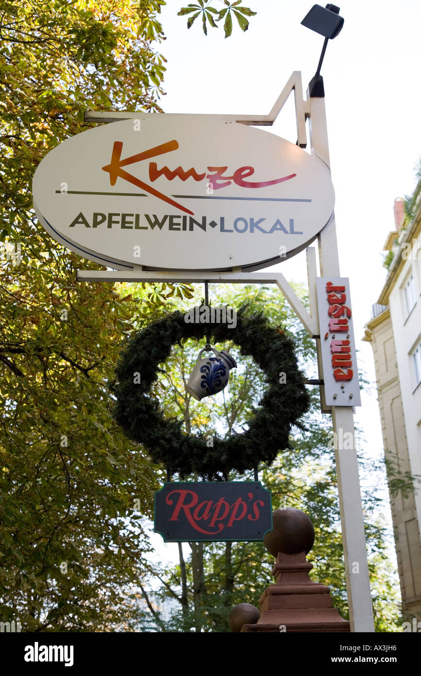 Rapps Zeichen, Apple Wine Bar, Frankfurt Am Main, Deutschland Stockfoto