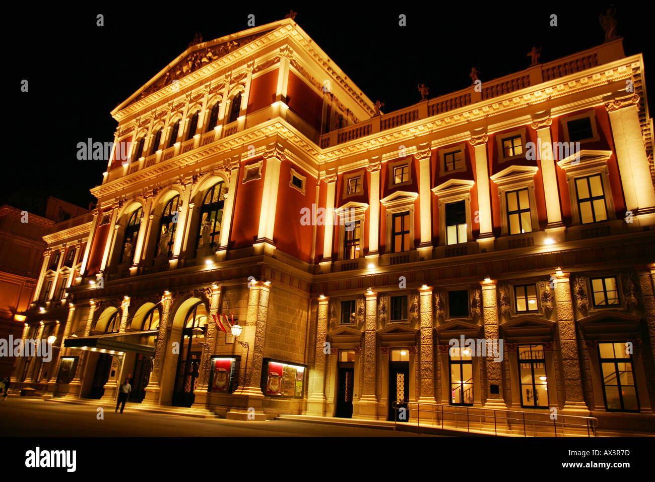 Musikverein, Wien bei Nacht Stockfoto