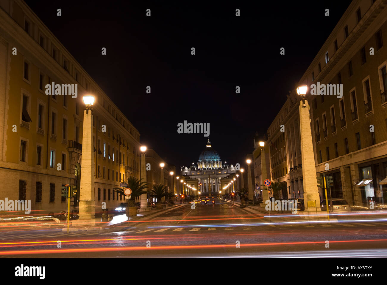 St. Peter Basilika,, Conciliazione Street, der Vatikan, Rom, Italien Stockfoto