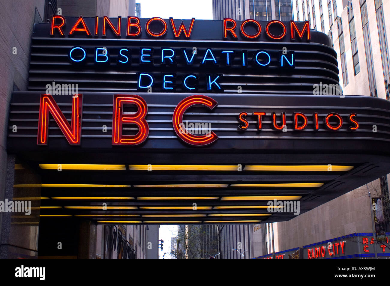 NBC Studios Eingang des GE Gebäudes, New York City Stockfoto