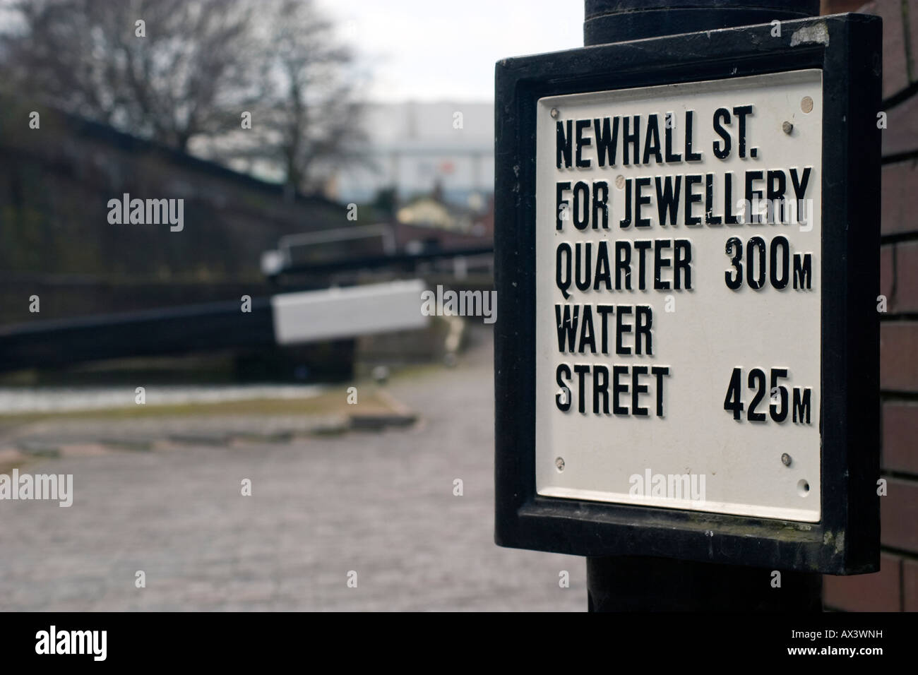 Canalside Zeichen für Attraktionen, Birmingham Stockfoto