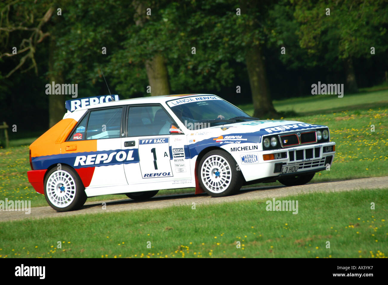 Lancia Delta Integrale Auto in Rallye-Farben Stockfotografie - Alamy