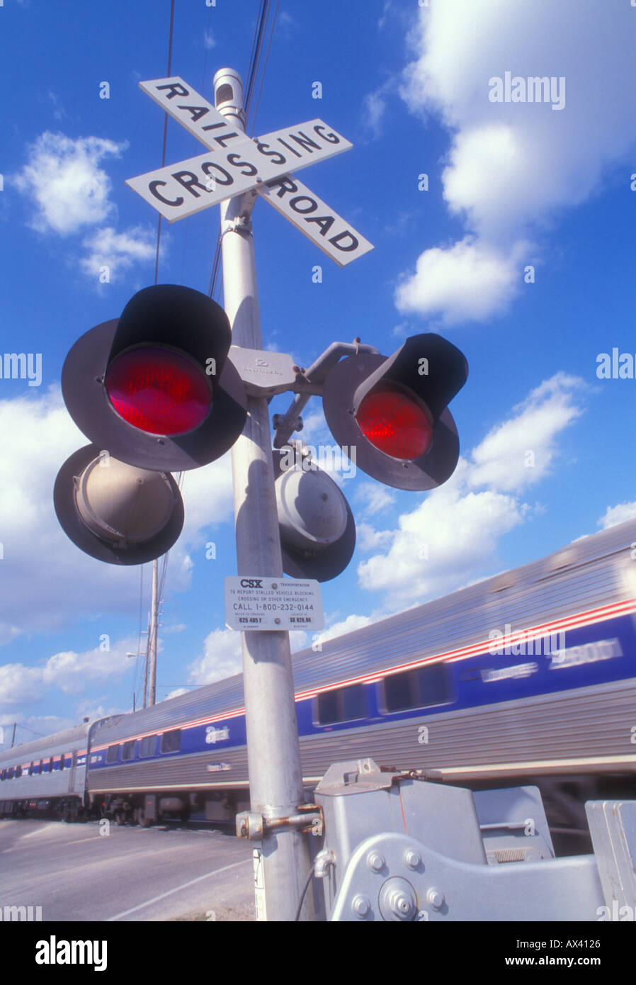 Railroad Crossing signal Stockfoto