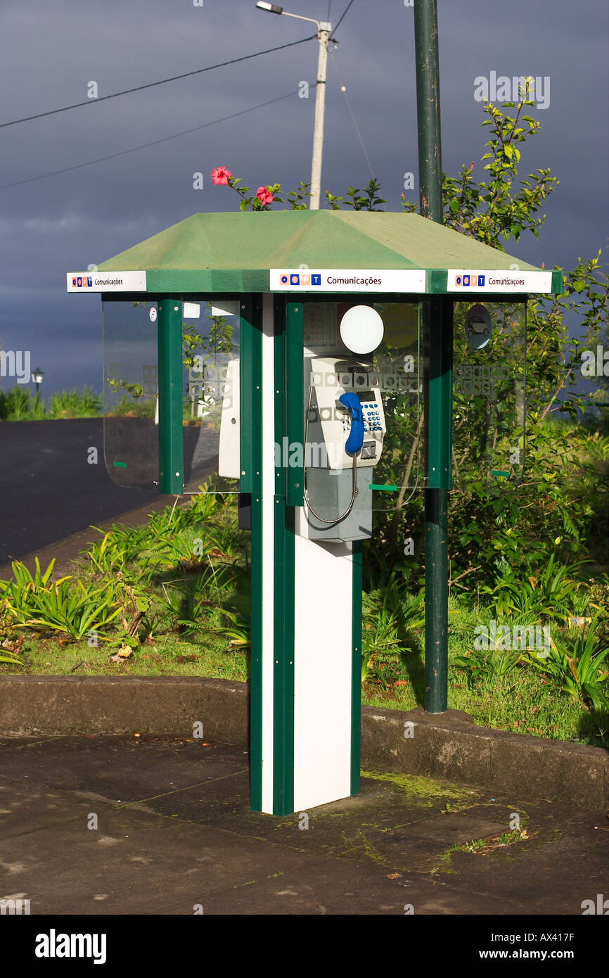 öffentliches Telefon Madeira Stockfoto