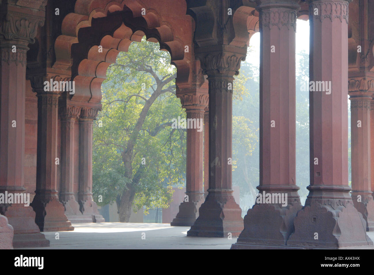 Diwan-i-Am, Rotes Fort (Shahjahanabad), Neu-Delhi Indien Stockfoto