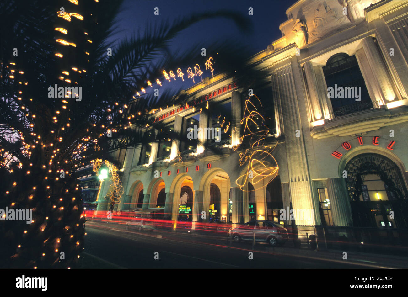 Weihnachten Leuchten mediterranen Palast Hotel Nizza Stadt Alpes