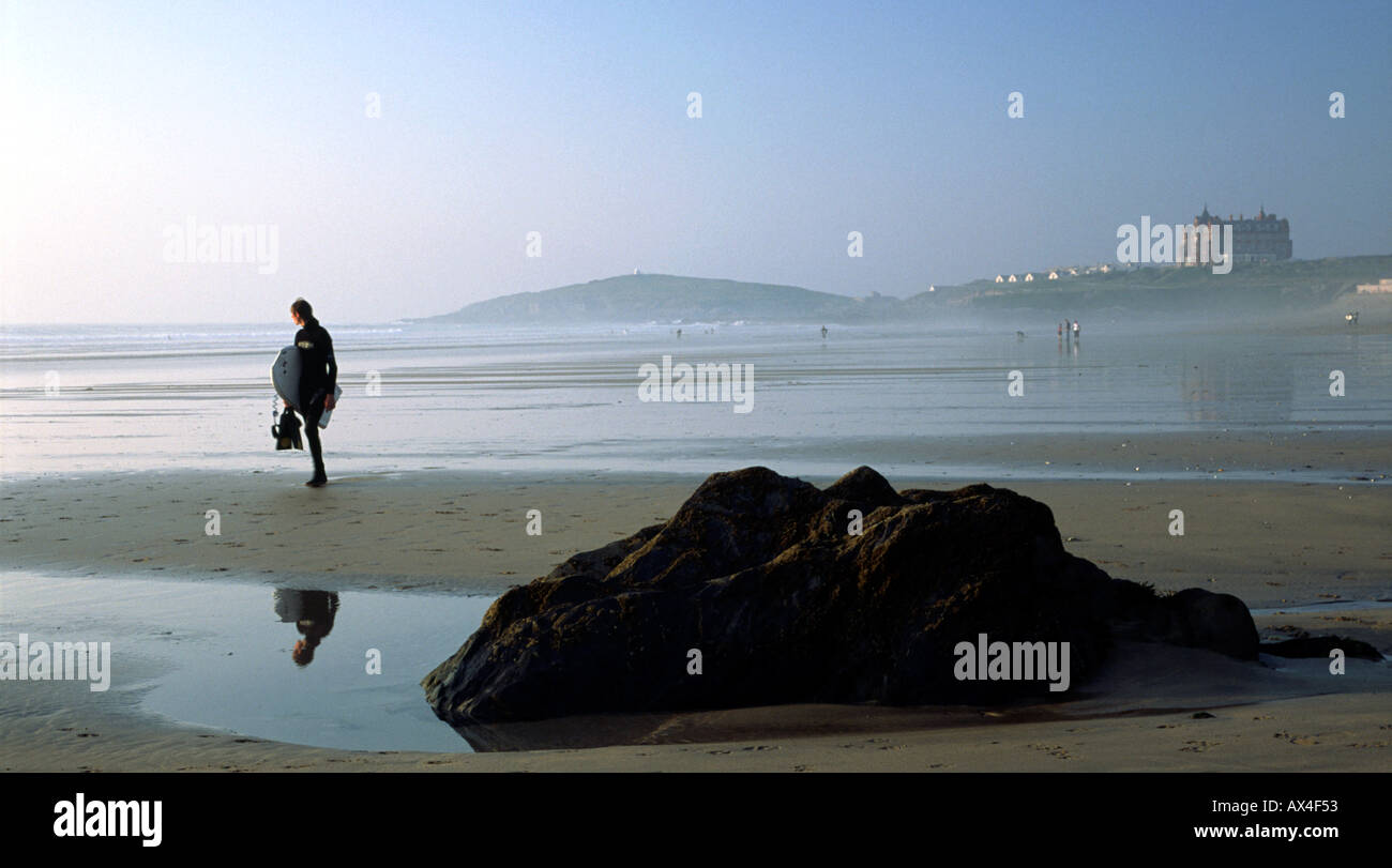 Fistral Beach in Newquay Cornwall England UK bei Surfern beliebt Stockfoto