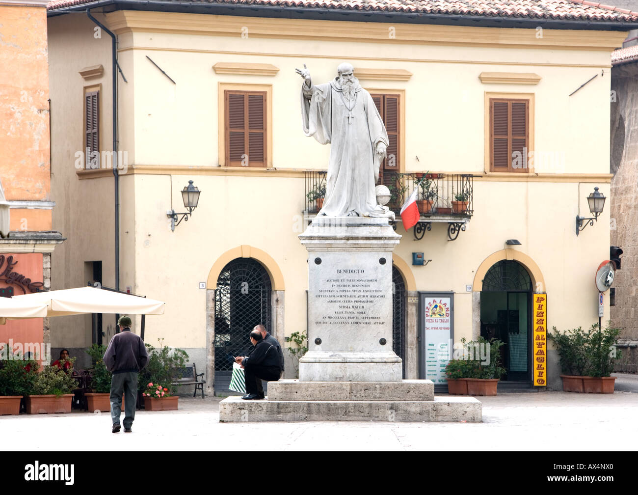 Piazza San Benedetto Norcia Umbrien Italien Stockfoto