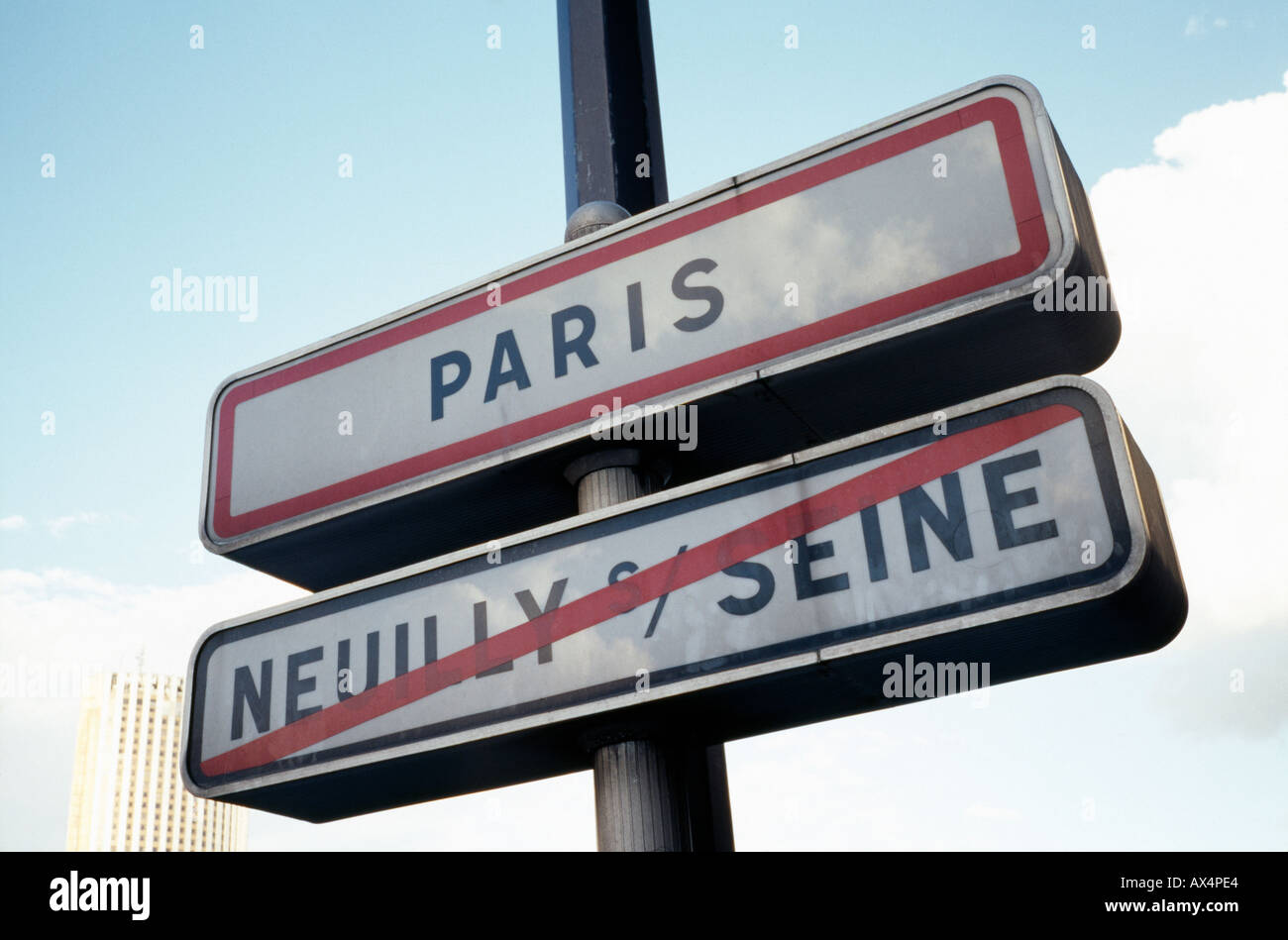 Stadt unterzeichnet Frankreich Stockfoto