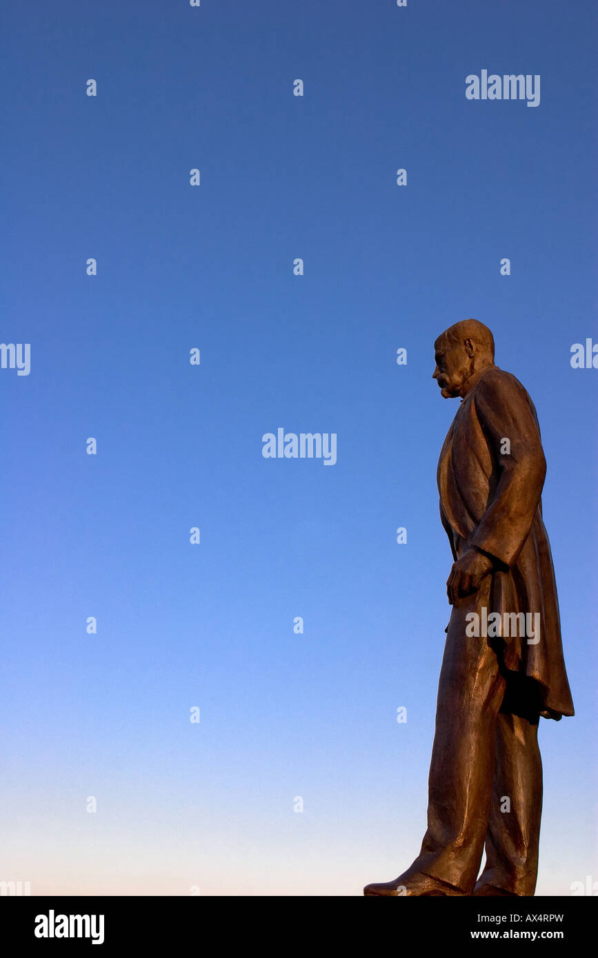 Statue von Tomas Garrigue Masaryk (ersten demokratisch gewählten Präsidenten) in der Nähe von Prager Burg, Prager Altstadt Stockfoto