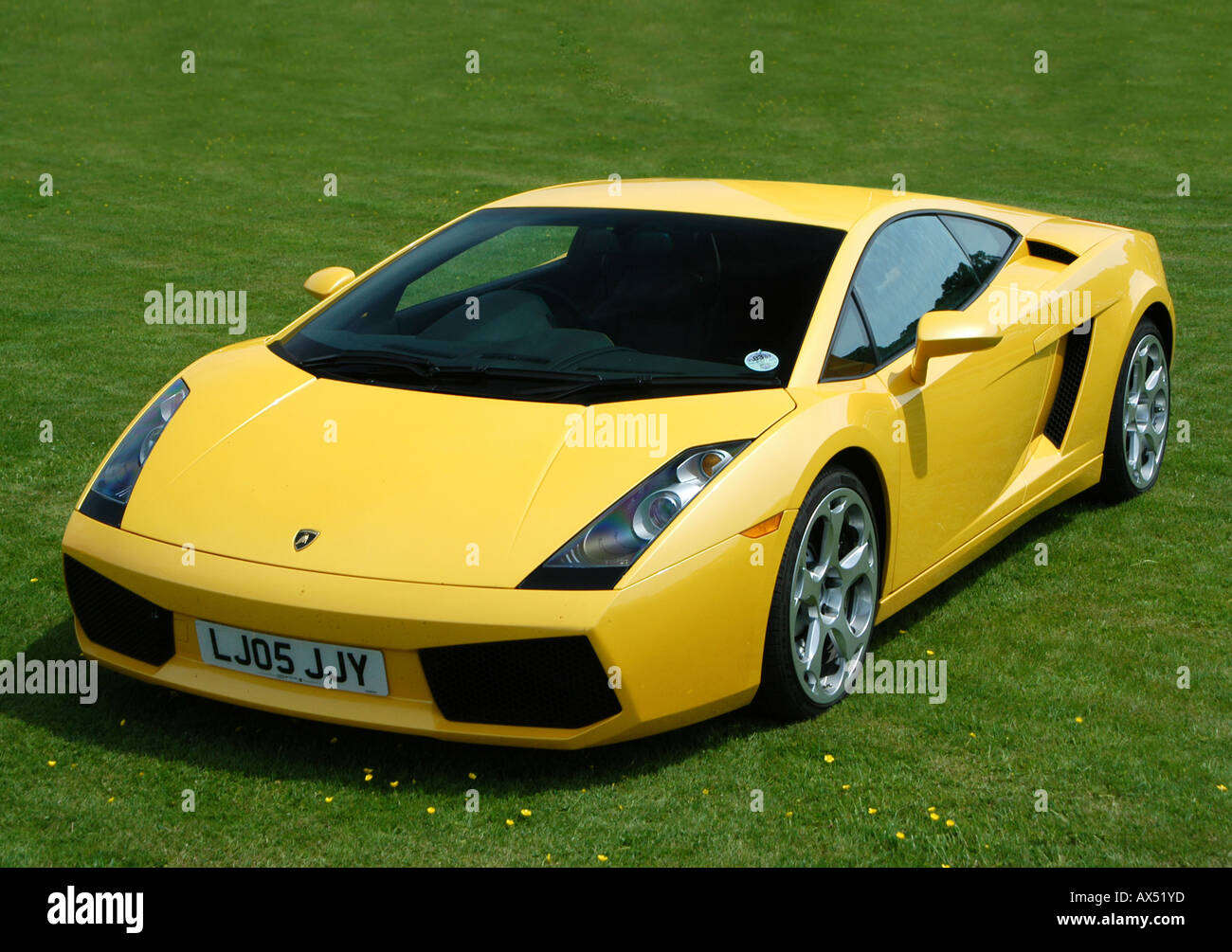 Gelbe Lamborghini Gallardo italienischen Super Auto. Stockfoto