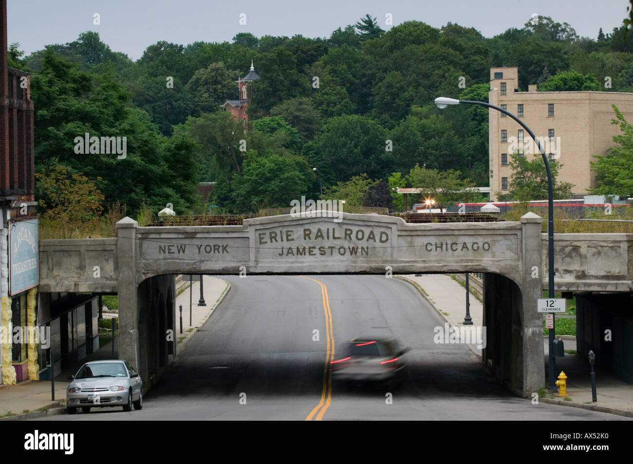 Erie Railroad Bridge Jamestown New York Geburtsort von Lucille Ball Chautauqua County Stockfoto