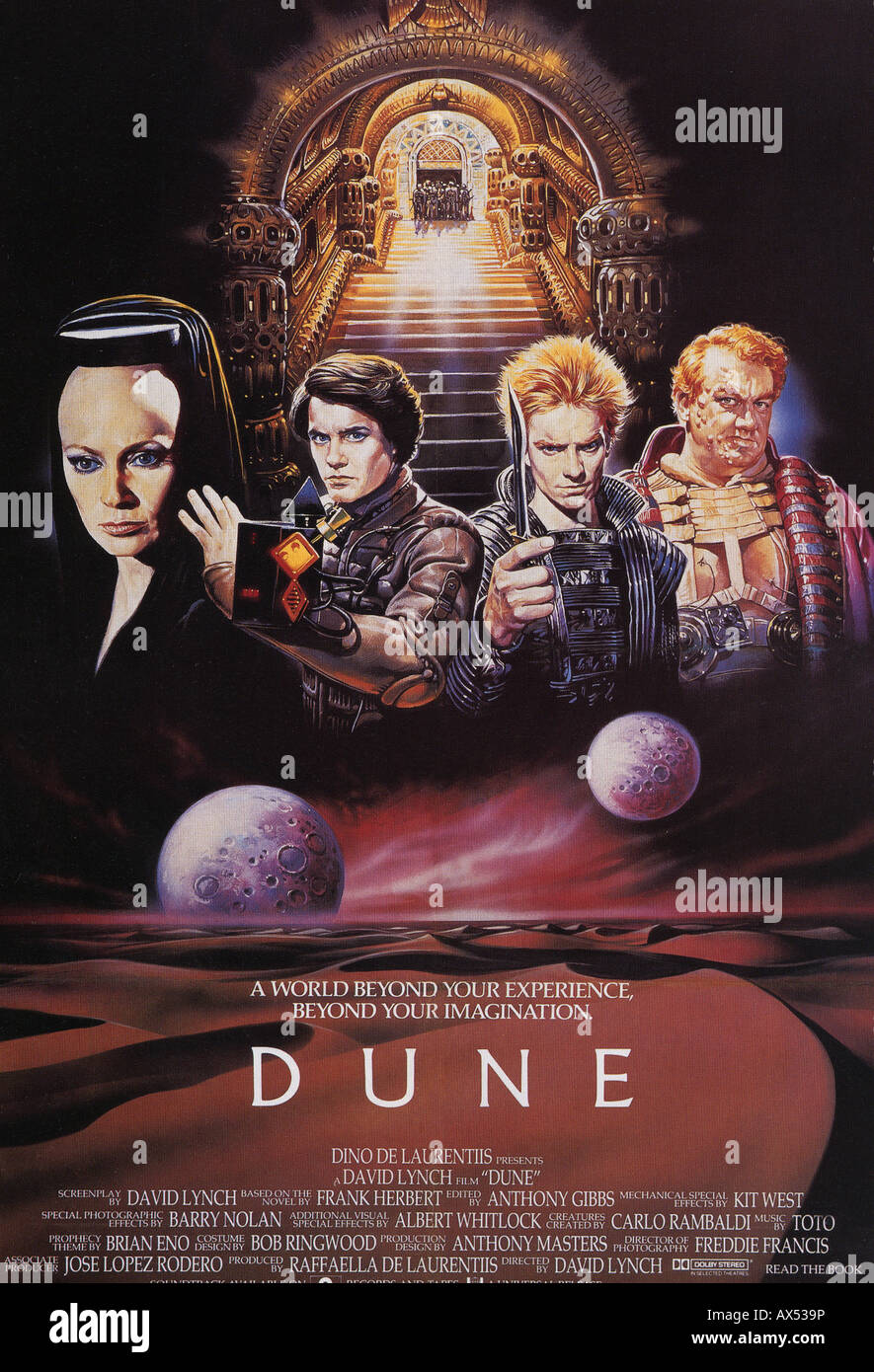 DUNE-Plakat für 1984 Dino de Laurentiis film mit Sting Stockfoto