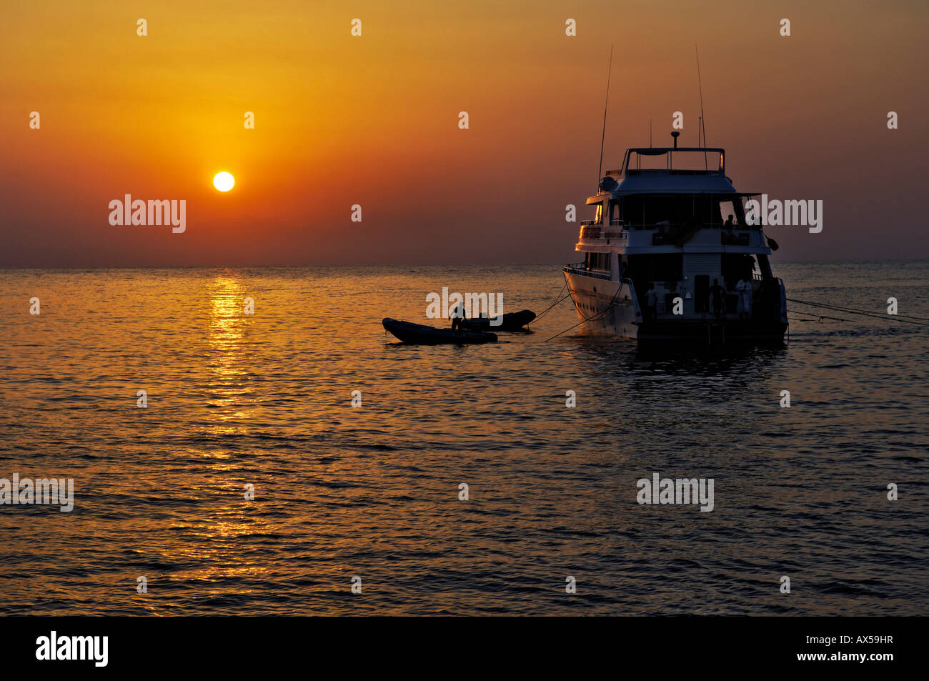 Sonnenuntergang über dem Roten Meer, Ägypten Stockfoto
