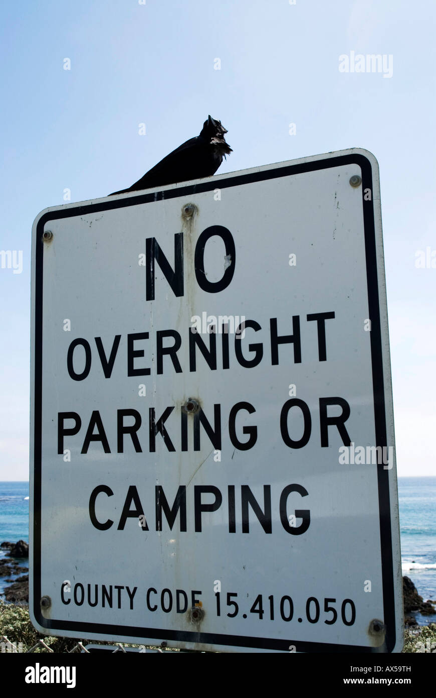 Melden Sie "Kein über Nacht parken oder camping", Kalifornien, USA Stockfoto