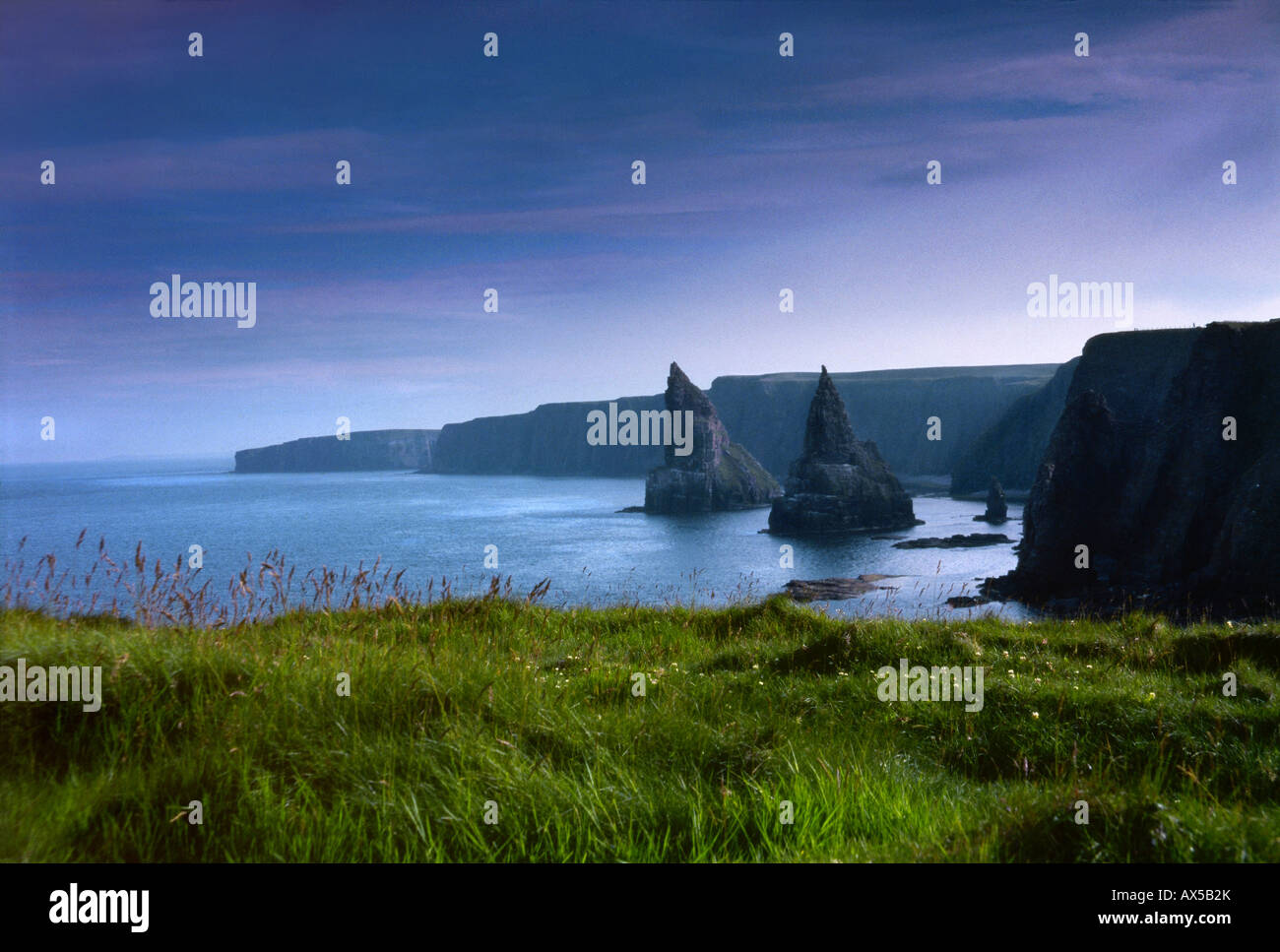 John O' Groats, Caithness, Docht Highland, Dunnet Thurso, steile Küste in Schottland, Großbritannien, Europa Stockfoto