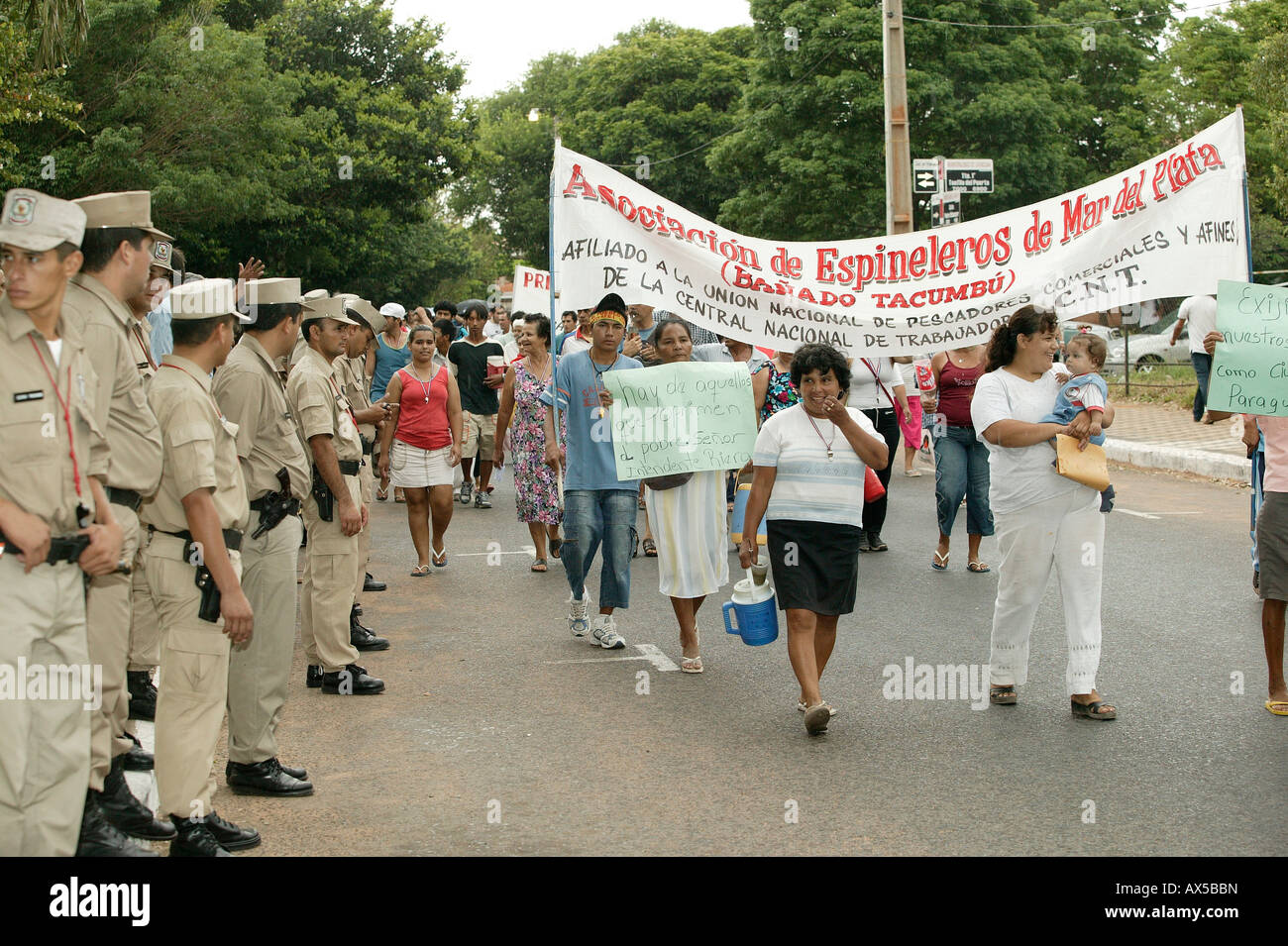 Demonstration für soziale Gerechtigkeit, Asuncion, Paraguay, Südamerika Stockfoto