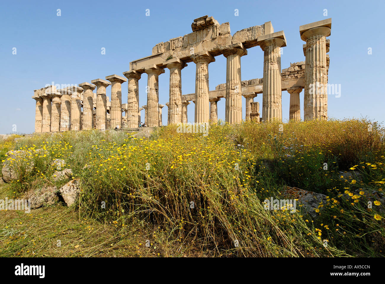 Tempel E sogenannte Tempel der Hera Selinunte Sizilien Italien Stockfoto