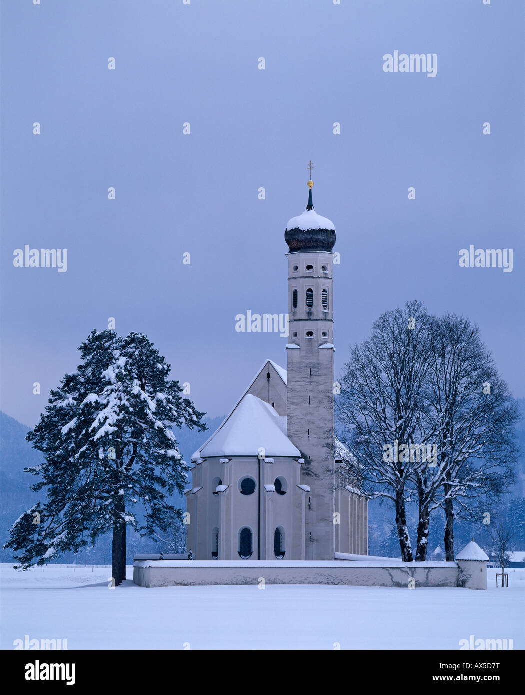 St. Coloman Kirche, Wallfahrtsort in der Nähe von Füssen, Allgäu, Bayern, Deutschland, Europa Stockfoto