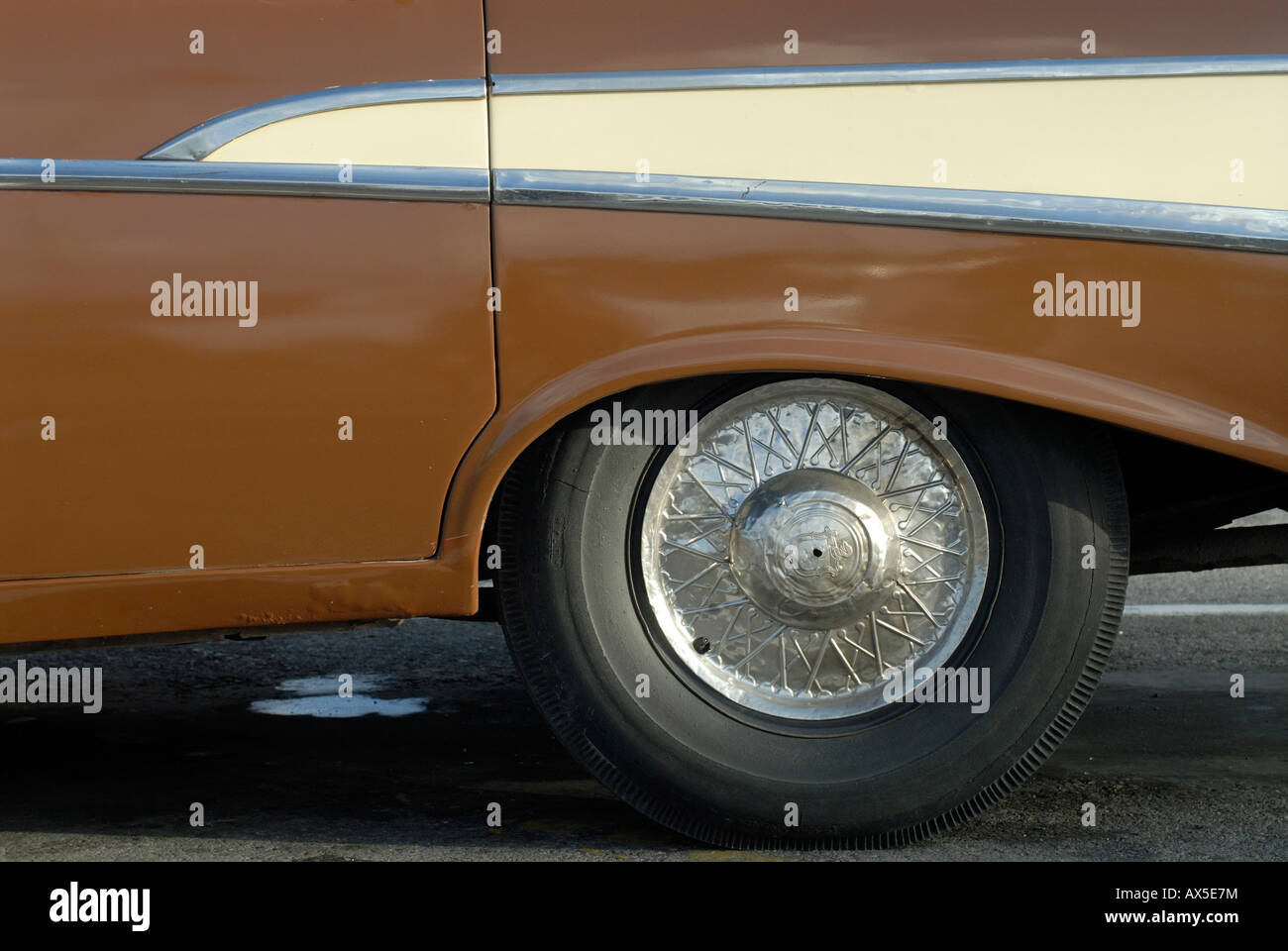 Detail eines Oldtimers, Felgen, Havanna, Kuba Stockfoto