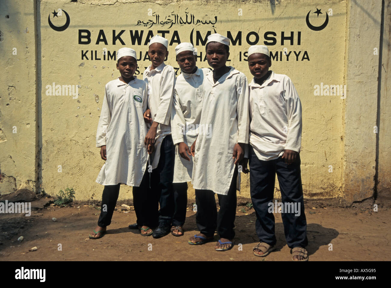 Studenten eine islamische Schule, Moshi, Tansania. Stockfoto
