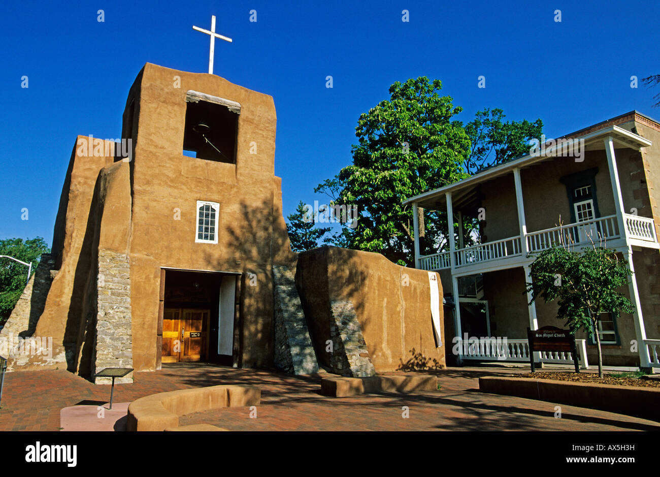 Kirche San Miguel in Santa Fé, New Mexico, USA, Amerika Stockfoto