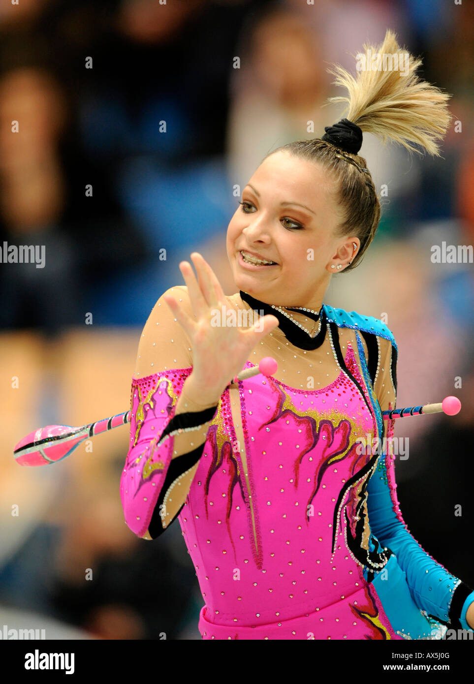 Karolina Raskina, mehrere deutsche Gymnastikchampion Stockfotografie