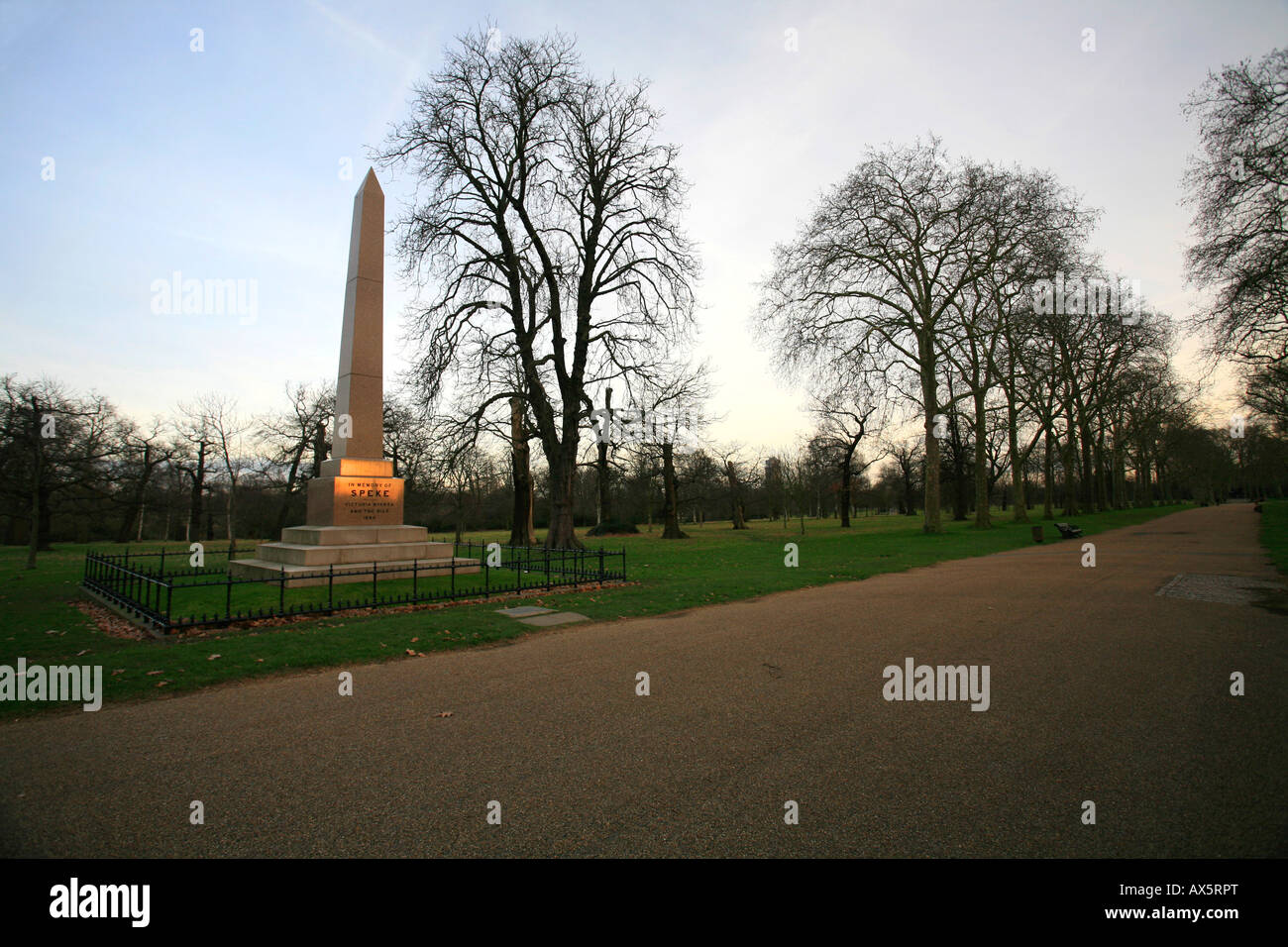 John Hanning Speke Memorial, Kensington Gardens, London, England, UK, Europa Stockfoto