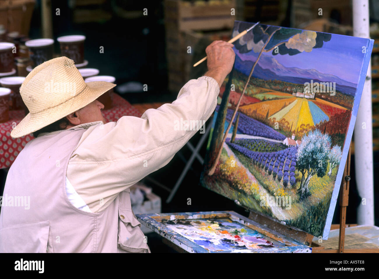 Impressionistischen Künstler Maler in Nizza Frankreich Stockfoto
