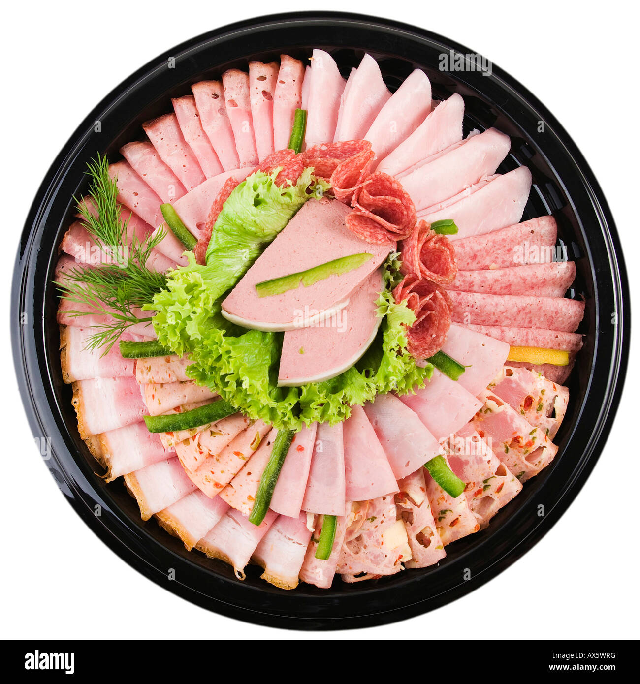 Luncheon Meat Platter, Aufschnitt Stockfoto
