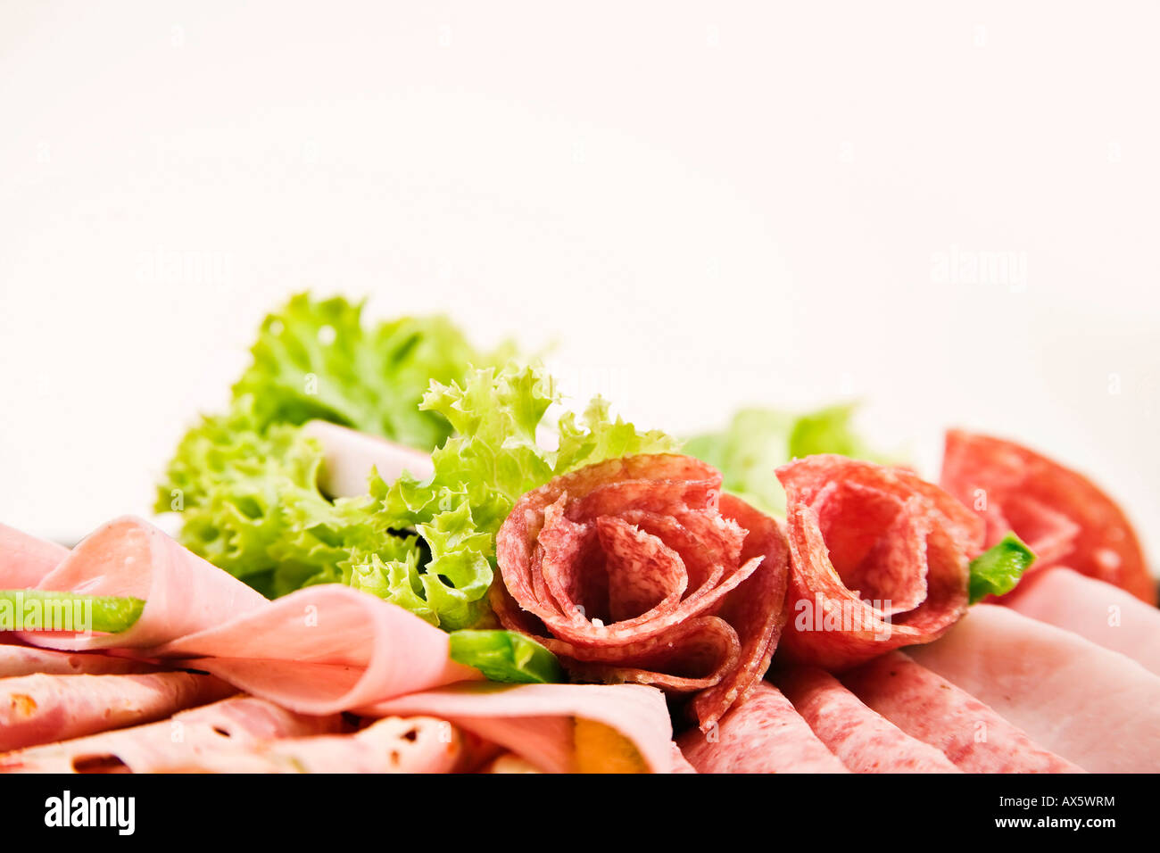 Luncheon Meat Platter, Aufschnitt Stockfoto