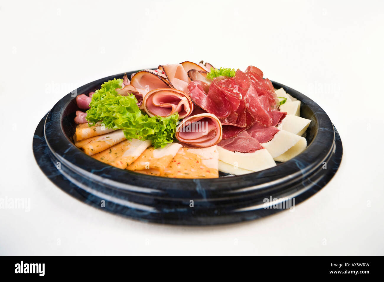 Luncheon Meat Platter, Aufschnitt Stockfoto