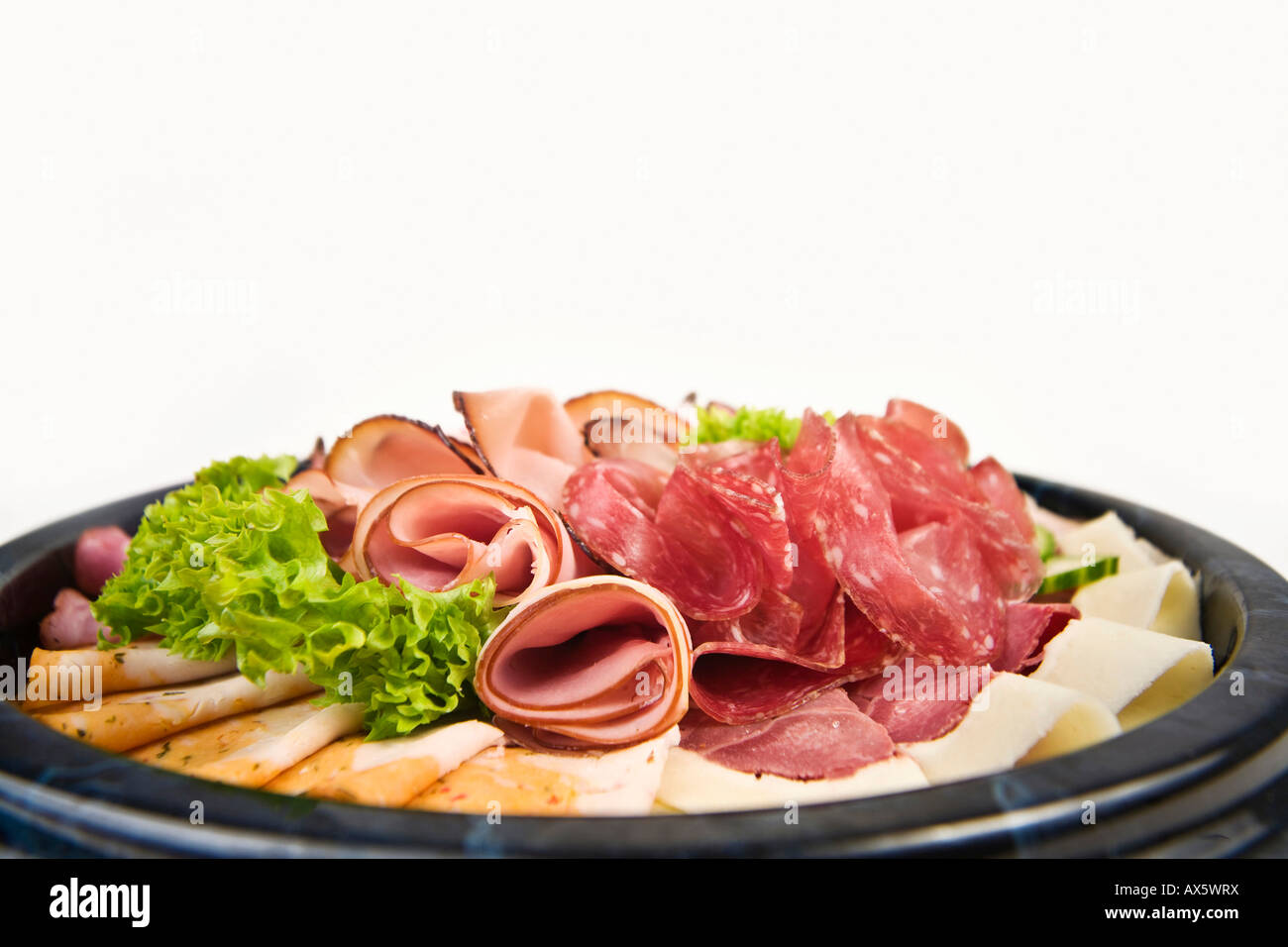 Luncheon Meat Platter, Aufschnitt Stockfoto