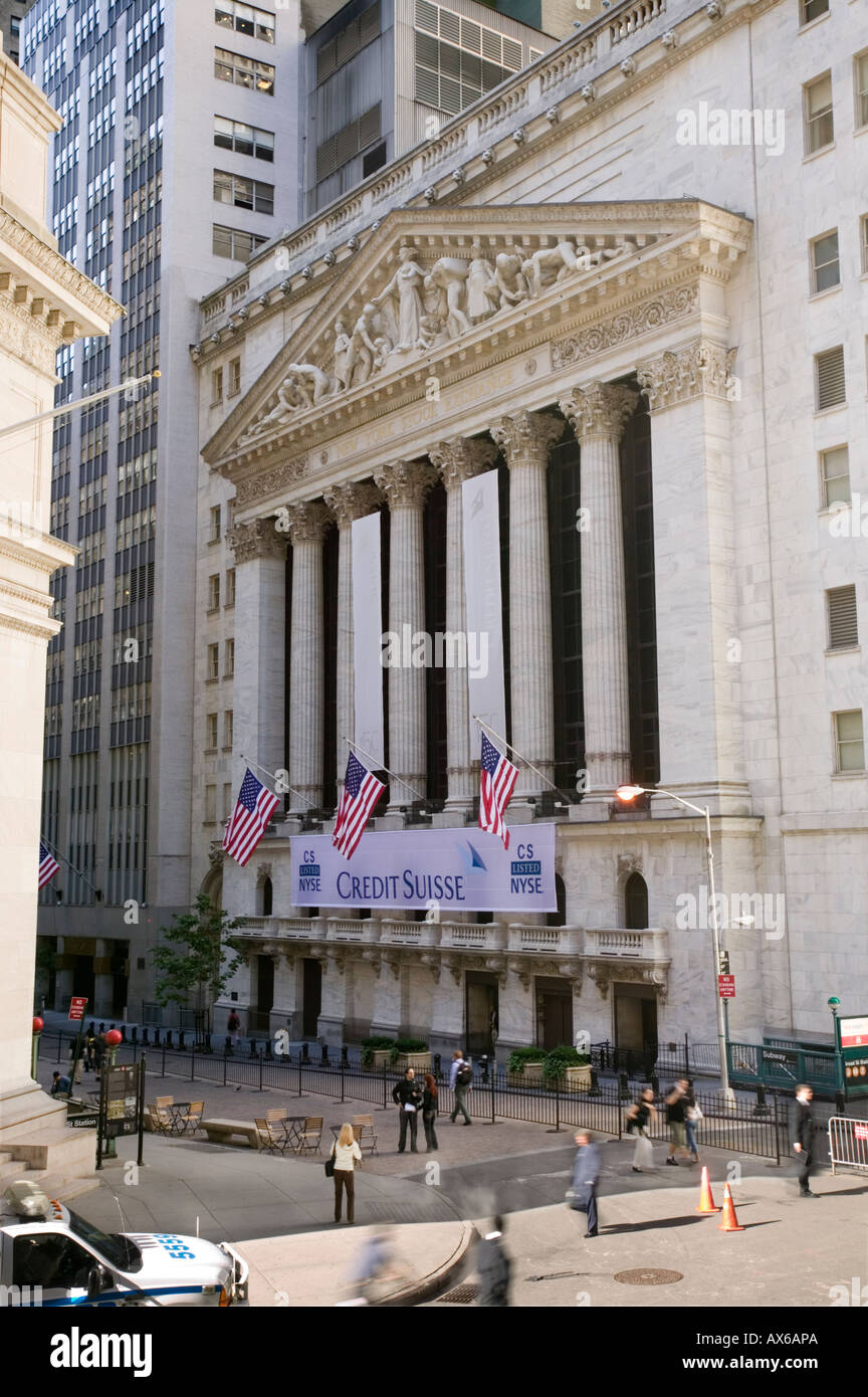 New York Stock Exchange, Wall Street, Finanzviertel, New York City, USA. Stockfoto