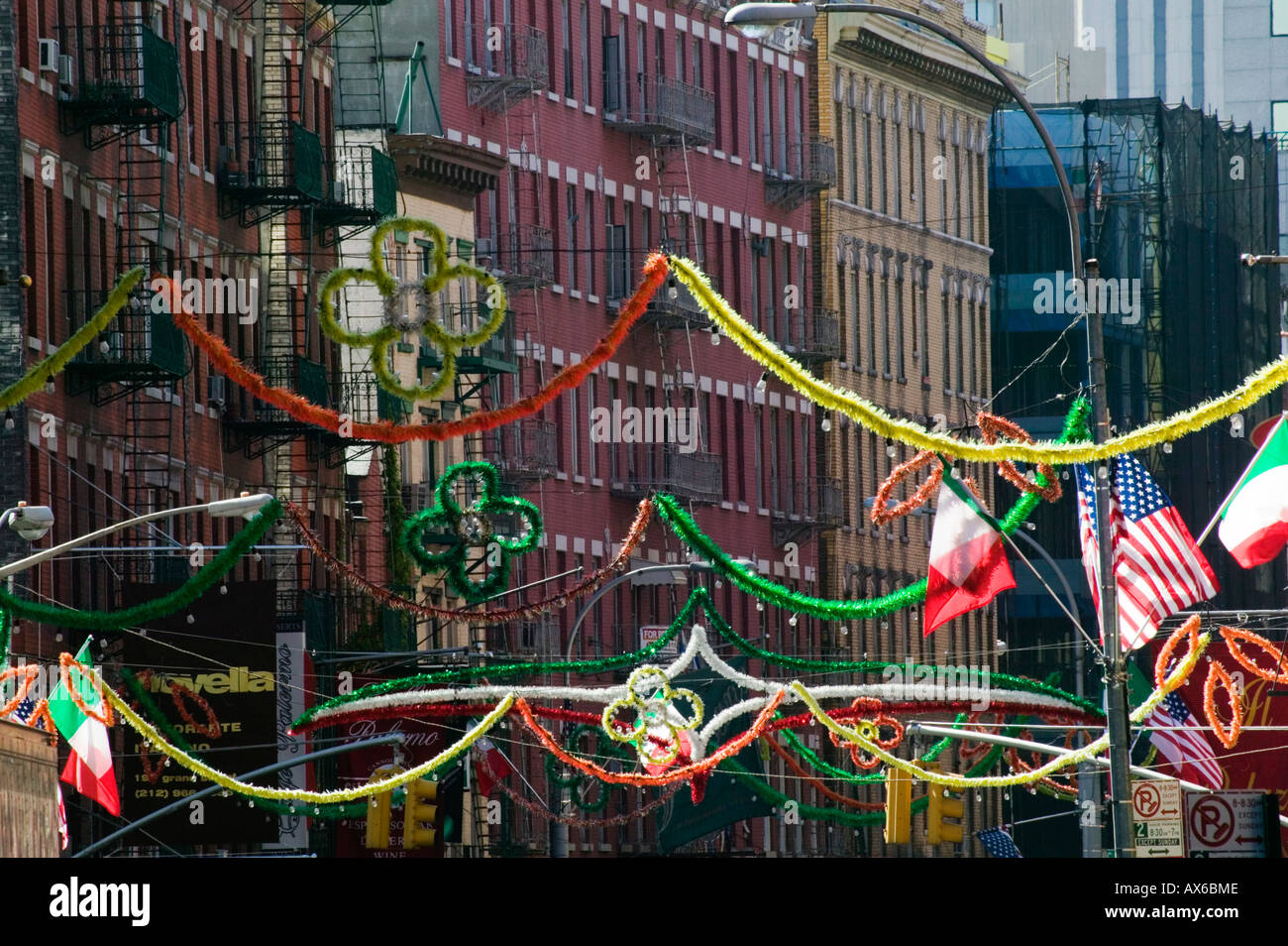 Girlanden von San Gennaro Festival Little Italy untere East Side New York City Stockfoto