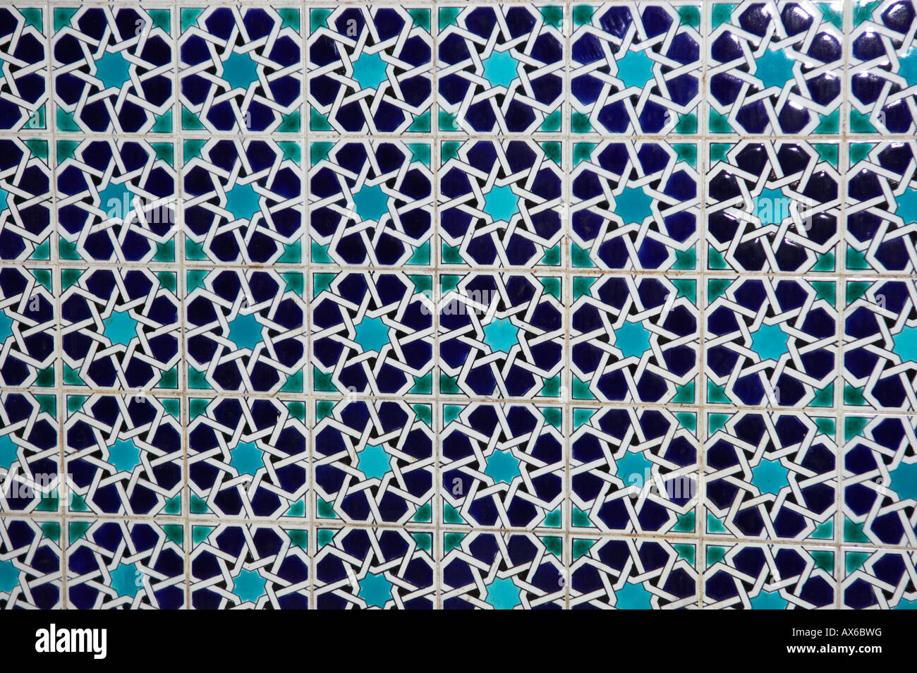 Geometrische Muster der islamischen Fliesen Muscat Oman Stockfoto